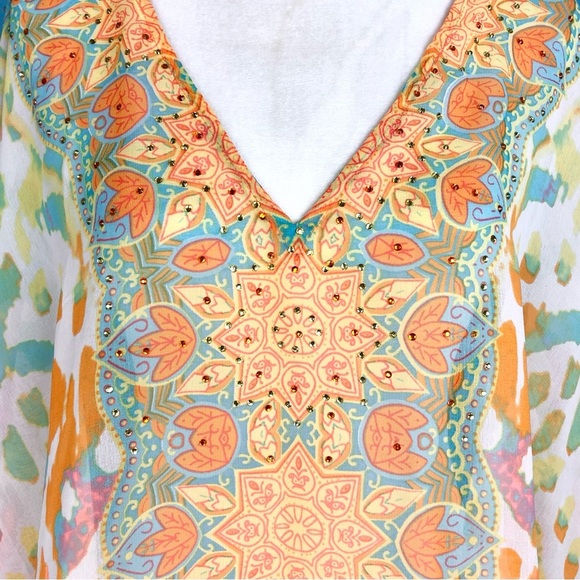 Multicolour sheer swimsuit coverup - Picture 4 of 8